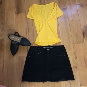 American Eagle Black Denim Skirt